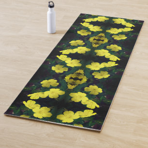 Gelbe Primrose-Blume Abstrakt Yogamatte
