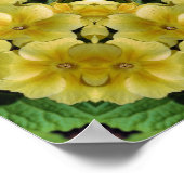 Gelbe Primrose Blume Kaleidoskop Art Poster (Ecke)