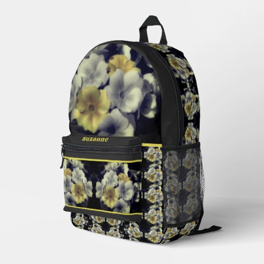 Gelbe Primrose Blume Personalisiert Bedruckter Rucksack (Rückseitige Ecke Rechts)