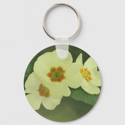 Gelbe Primrose-Blume Schlüsselanhänger (Vorderseite)