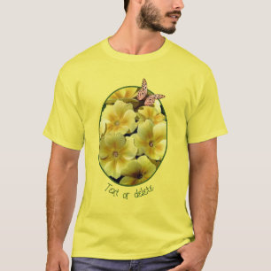 Gelbe Primrose-Blume und Schmetterling T-Shirt