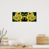 Gelbe Primrose Frühlingsblumen Spirotiert Abstrakt Poster (Küche)