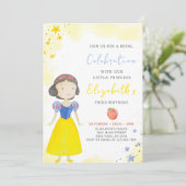 Gelbe Prinzessin zum Geburtstag Einladung (Stehend Vorderseite)