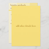 Gelbe Progression Moderne Einladung zur Hochzeit (Vorne/Hinten)