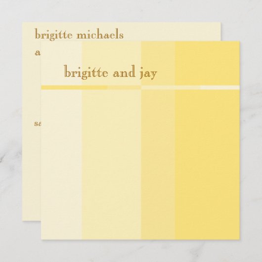 Gelbe Progression Moderne Einladung zur Hochzeit (Vorne/Hinten)