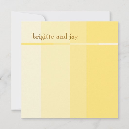 Gelbe Progression Moderne Einladung zur Hochzeit (Vorderseite)
