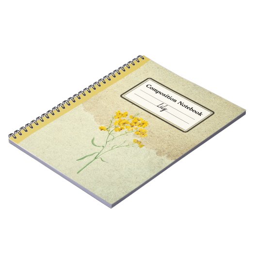Gelbe Psilostrophe Sparsiflora Personalisierter Co Notizblock (Linke Seite)
