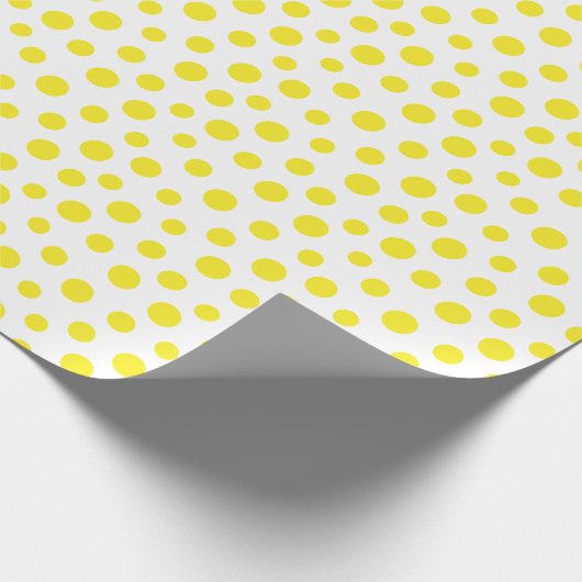 Gelbe Punkte auf weißem Wrapping Paper Geschenkpapier (Ecke)