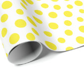 Gelbe Punkte auf weißem Wrapping Paper Geschenkpapier (Rolleneckpunkt)