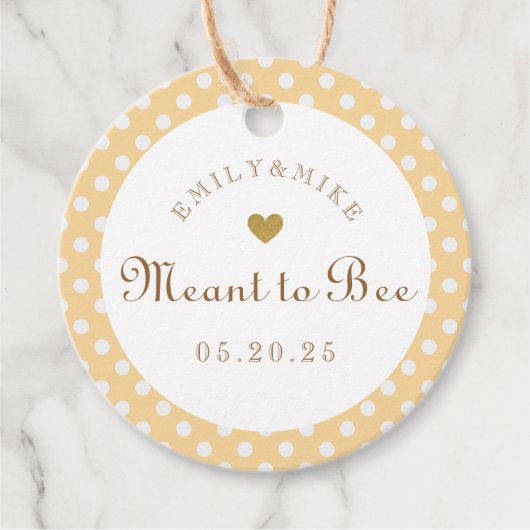 Gelbe Punkte bedeuten, Honig zu sein Hochzeit Rund Geschenkanhänger (Vorderseite)