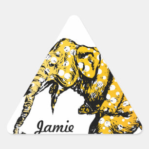 Gelbe Punkte Circus Biking Elephant Sticker