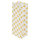 Gelbe Punkte Geschenktüte Für Weinflaschen (Vorderseite Schrägansicht)