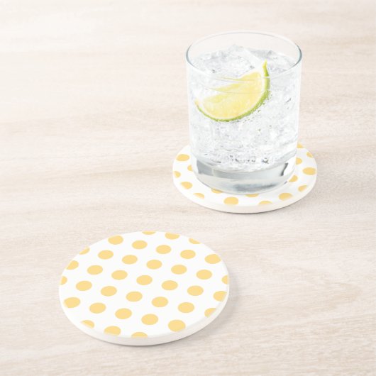 Gelbe Punkte Getränkeuntersetzer (Seite)