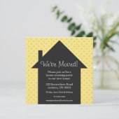 Gelbe Punkte Haus Erwärmung Party Einladungen (Stehend Vorderseite)