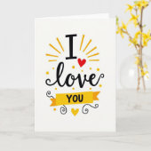 Gelbe Punkte Ich Liebe Dich Karte (Gelbe Blume)