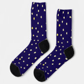 Gelbe Punkte in der Marine Socken (Linkes Detail)