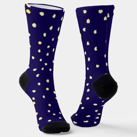 Gelbe Punkte in der Marine Socken (Gewinkelt)
