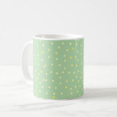 Gelbe Punkte in Grün Kaffeetasse (Vorderseite Links)