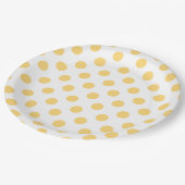 Gelbe Punkte Pappteller (Schrägansicht)