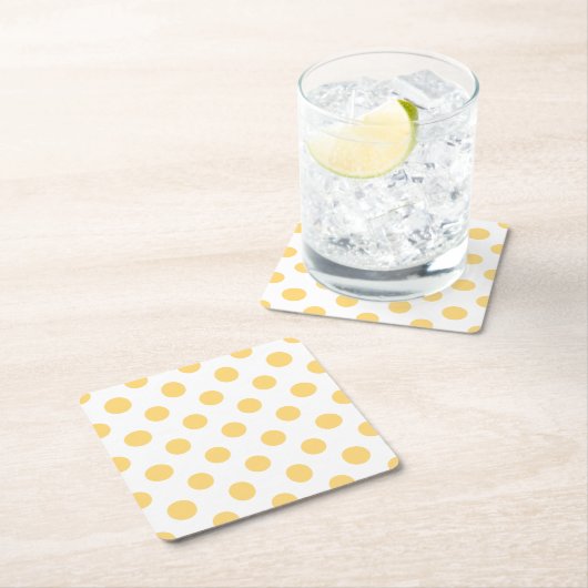 Gelbe Punkte Rechteckiger Pappuntersetzer (Vor Ort)