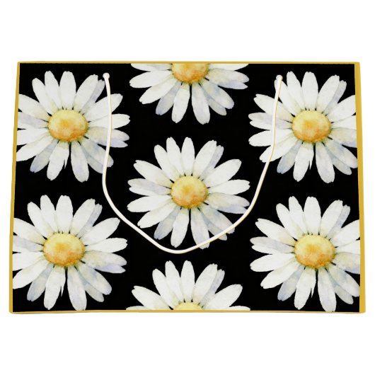 Gelbe Punktierte Gänseblümchen Große Geschenktüte (Vorderseite)
