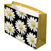 Gelbe Punktierte Gänseblümchen Große Geschenktüte (Rückseite Schrägansicht)