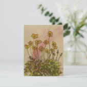 Gelbe Pupien Wildblumen Grüße Karte (Stehend Vorderseite)