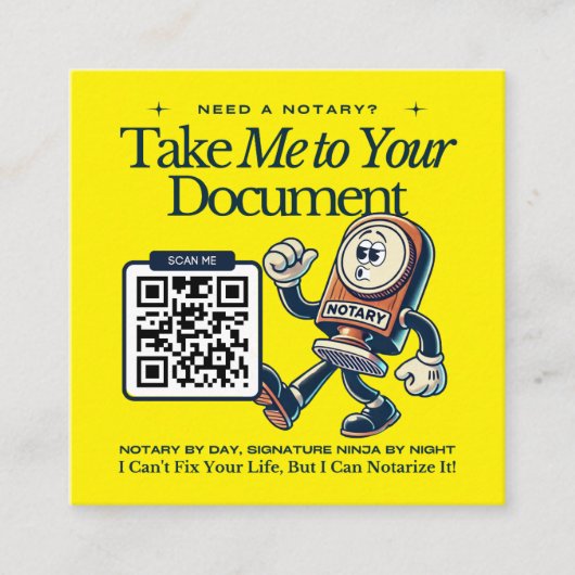 Gelbe QR-Code Notare Visitenkarte (Vorderseite)