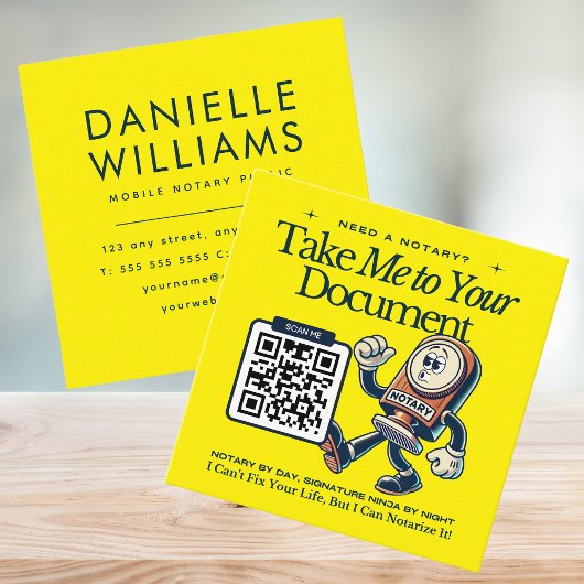 Gelbe QR-Code Notare Visitenkarte