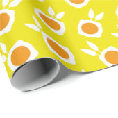 gelbe quadratische Blumen Geschenkpapier (Rolleneckpunkt)