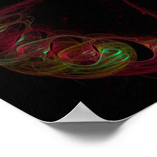 Gelbe Qualle auf der Jagd Fraktal Kunst Poster (Ecke)