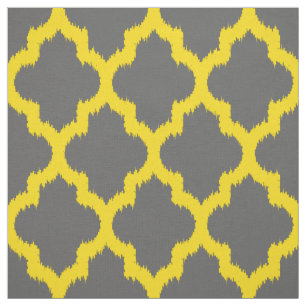 Gelbe Quarterfolie Ikat Custom Grau Hintergrund 2 Stoff