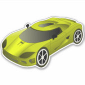 Gelbe Race Car Contour Aufkleber (Vorderseite)