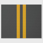 Gelbe Racing Streifen Carbon Fibre Style Geschenkpapier (Flach)