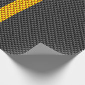 Gelbe Racing Streifen Carbon Fibre Style Geschenkpapier (Ecke)