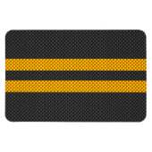 Gelbe Racing Streifen Carbon Fibre Style Magnet (Horizontal)