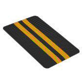 Gelbe Racing Streifen Carbon Fibre Style Magnet (Rechte Seite)