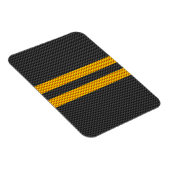 Gelbe Racing Streifen Carbon Fibre Style Magnet (Rechte Seite)