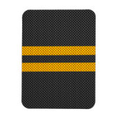 Gelbe Racing Streifen Carbon Fibre Style Magnet (Vertikal)