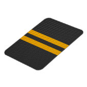 Gelbe Racing Streifen Carbon Fibre Style Magnet (Linke Seite)