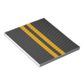 Gelbe Racing Streifen Carbon Fibre Style Notizblock (angewinkelt)