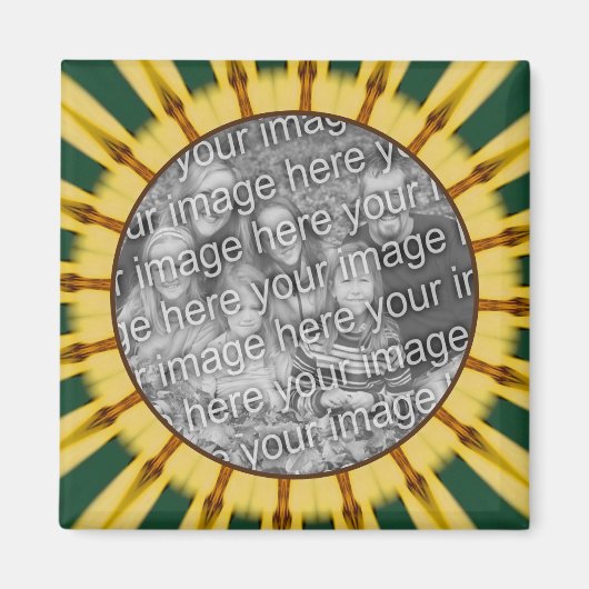 Gelbe Ränder Abstrakter Rahmen erstellen Ihr eigen Magnet (Vorne)