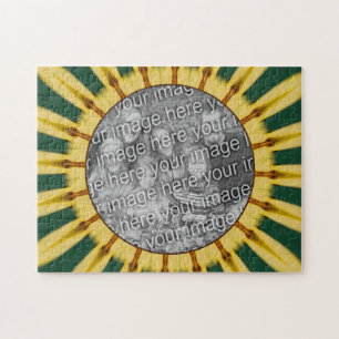 Gelbe Ränder Abstrakter Rahmen erstellen Ihr eigen Puzzle