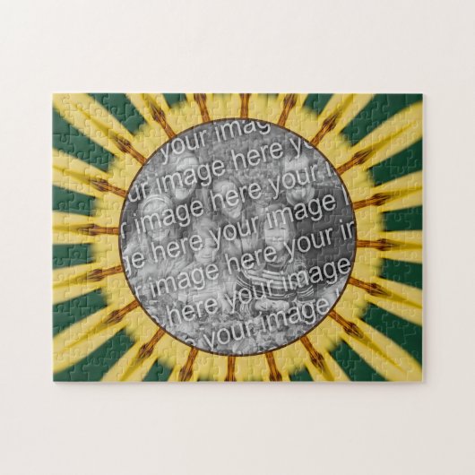 Gelbe Ränder Abstrakter Rahmen erstellen Ihr eigen Puzzle (Horizontal)