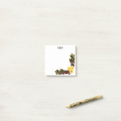 Gelbe Ranunculus Blume und Blätter Anfangsbuchstab Post-it Klebezettel (Auf Schreibtisch)