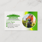 Gelbe Rasenpflege, Mähen und Landschaften Visitenkarte (Vorderseite)