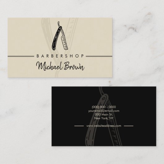 Gelbe Rasierhaare zum Anzuchten mobiler Friseursal Visitenkarte (Vorne/Hinten)