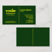 Gelbe Regel - U-Boot - Dunkelgrün Visitenkarte (Vorne/Hinten)