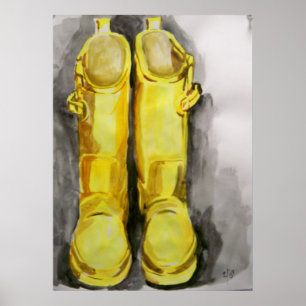 Gelbe Regen-Stiefel 4 Poster