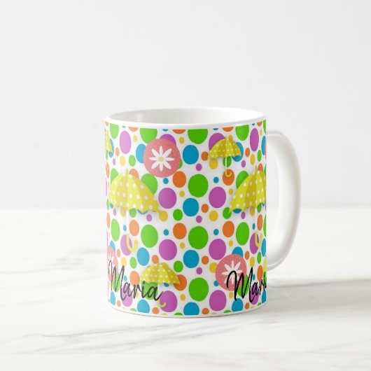 Gelbe Regenschirme Tasse (VorderseiteRechts)